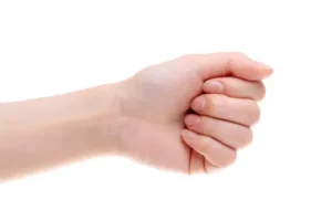 恋人と意見が合わない時のしぐさ（グーの手）